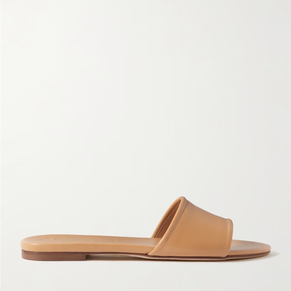 Aeyde Sumi Camel Slide Sandals